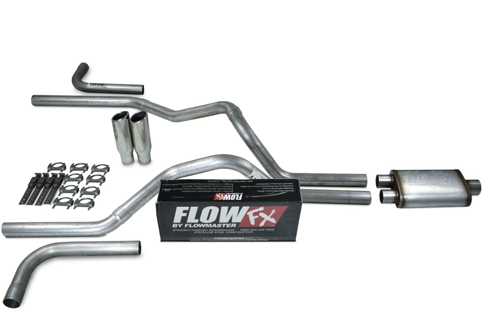 Ford F-150 87-97 2.5″ Dual Exhaust Kits Flowmaster Flow FX Clamp Tip Side