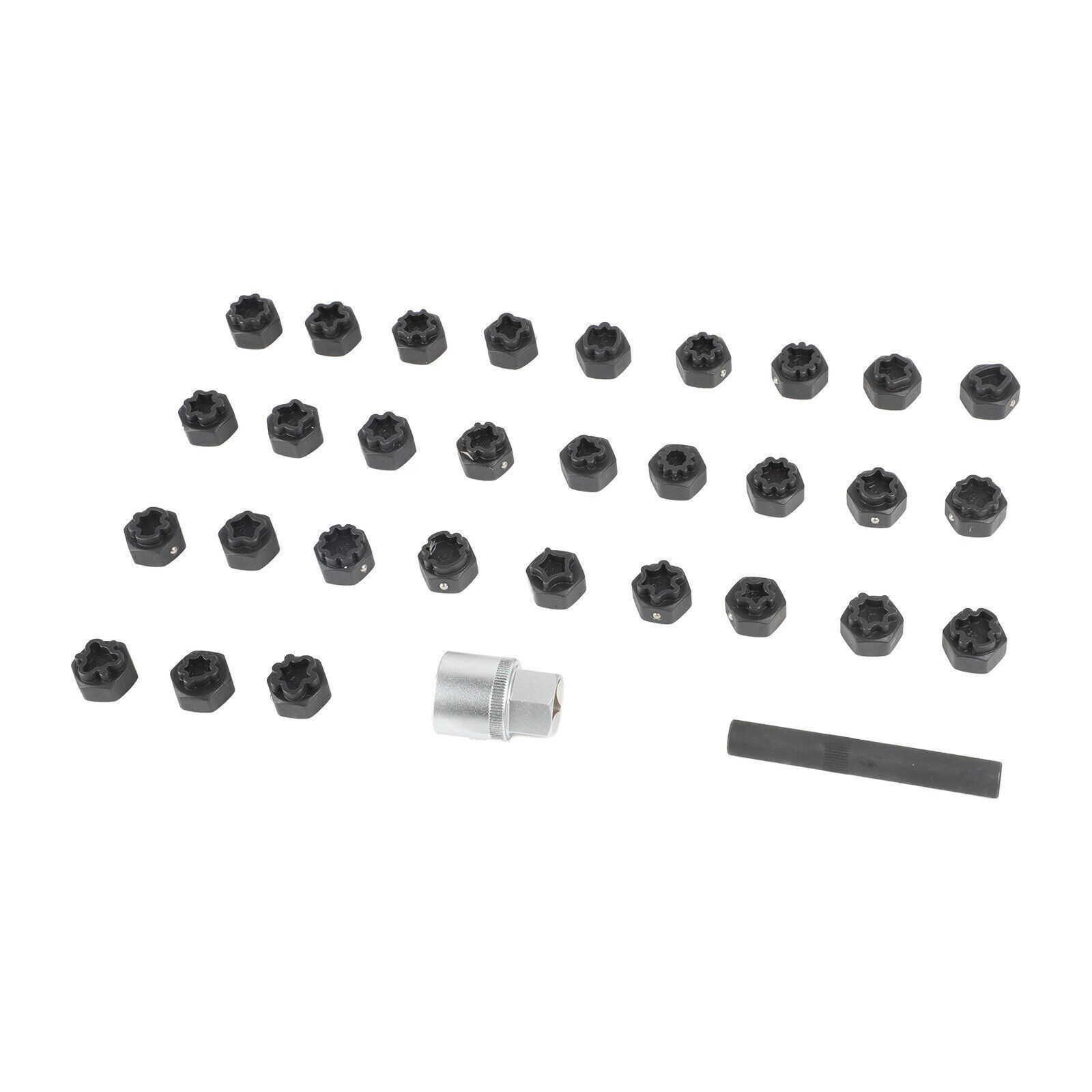 32pcs Anti-theft Wheel Lock Lug Nuts Removal Key Socket Set for Mercedes Benz