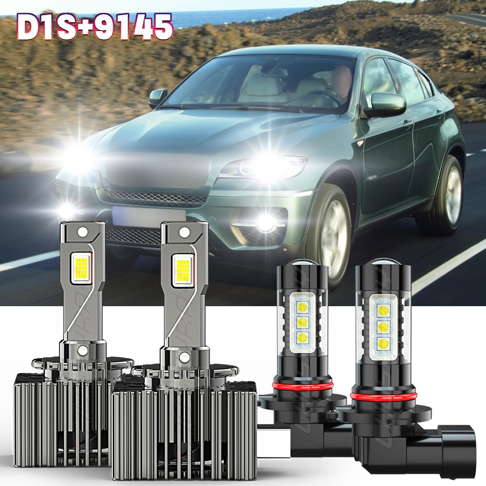 For 2008-2014 BMW X6 LED HID faros luces altas/bajas + luz antiniebla D1S 9145