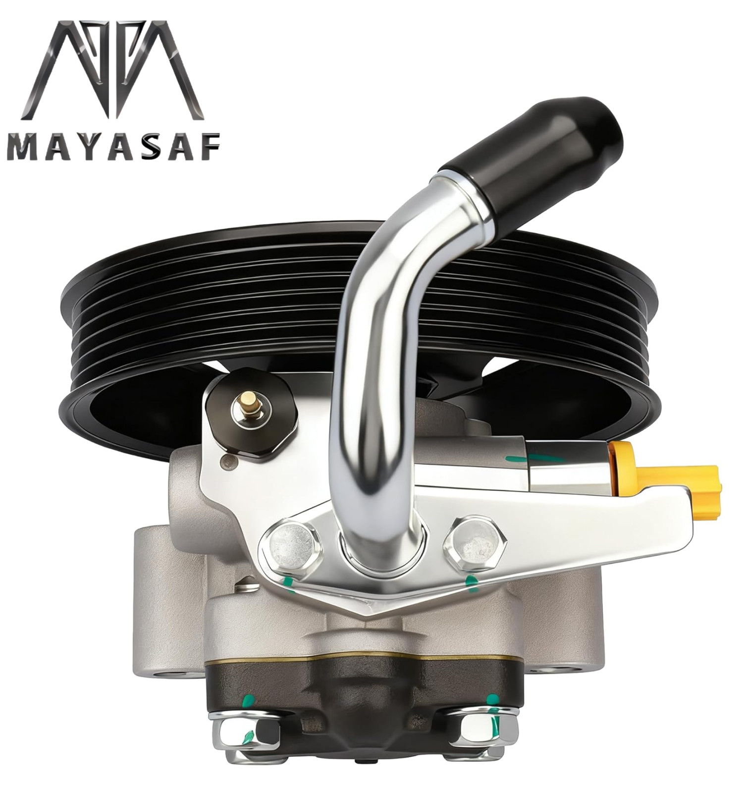 MAYASAF 5710026100 Power Steering Pump w/ Pulley for Hyundai Santa Fe 2001-2006