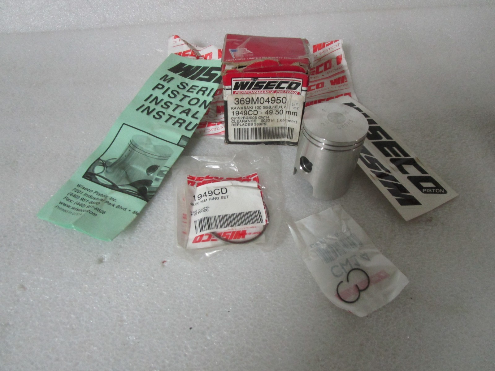 Kawasaki KE100 G4TR G5 KD100 Wiseco Piston No Wrist Pin