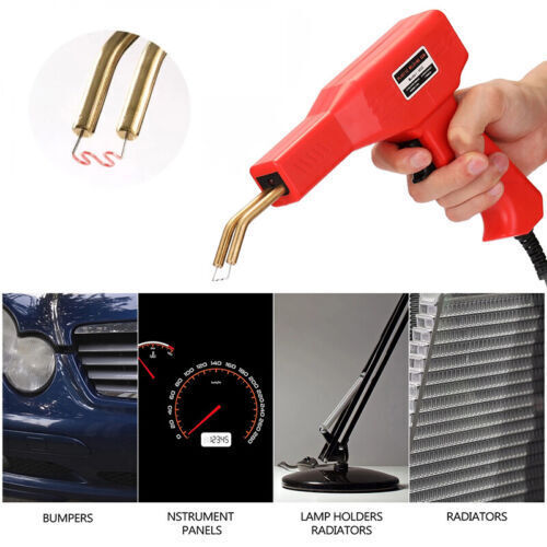 Plastic Welder Car Bumper Repair Kit Hot Stapler Welding Gun Tool +600 Staples