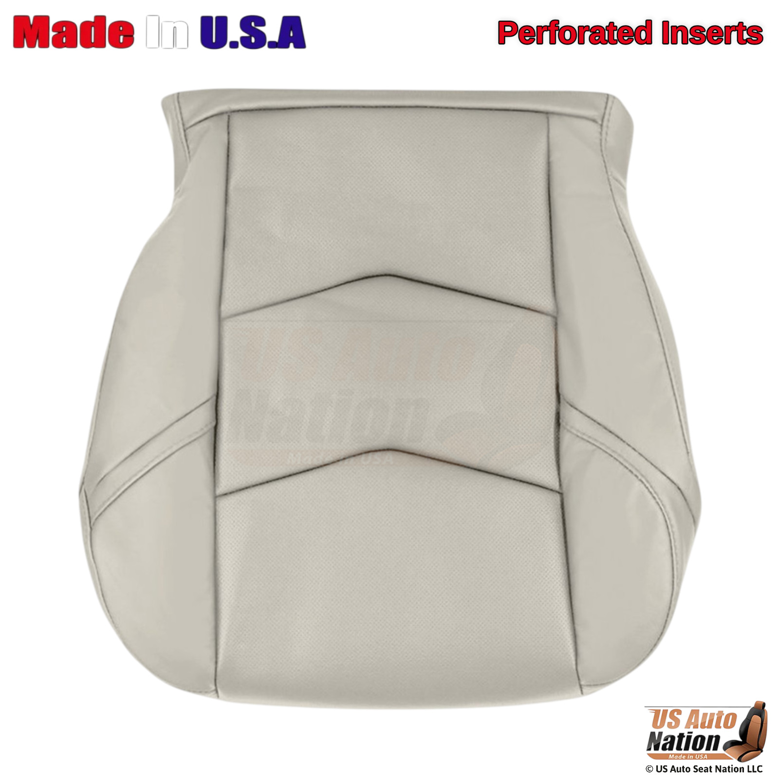 2015-2020 Fits Cadillac Escalade Leatherette Perforated Front Seat Covers Shale