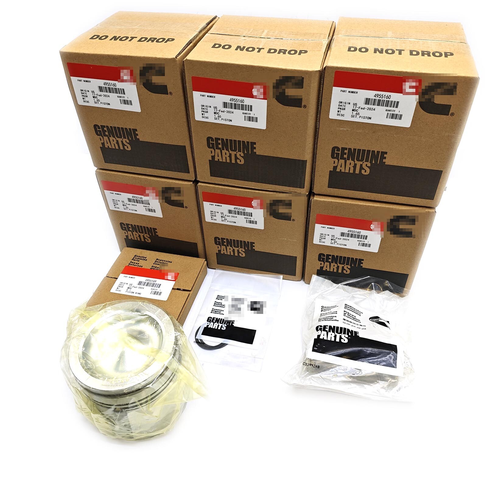 Piston Set w/ Pins&Rings for Cummins 6.7 QSB Industrial Performance STD Size 6