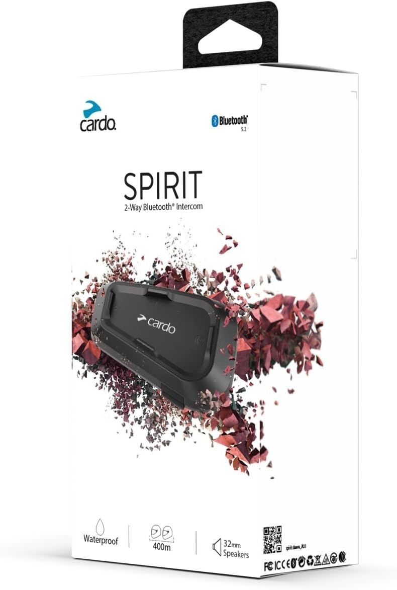 Systems Spirit Motorcycle Bluetooth Communication Headset, 2-Way Bluetooth, T…