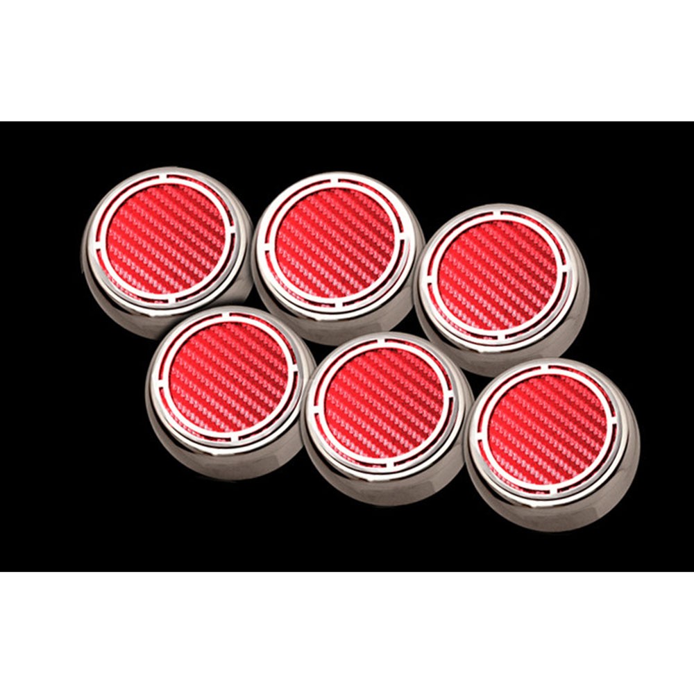 Slotted Cap Covers Red CF Inlay for 1997-2013 Chevy Corvette Manual [Chrome]