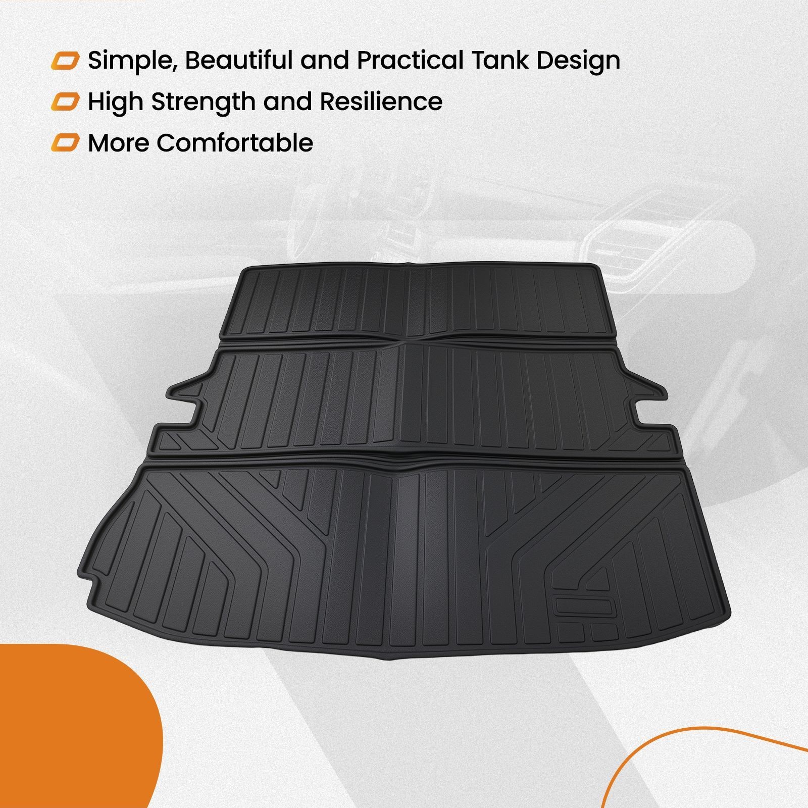 Black TPE Trunk Mat for Ford Explorer 2011-2019 Cargo Liner All Weather Cover