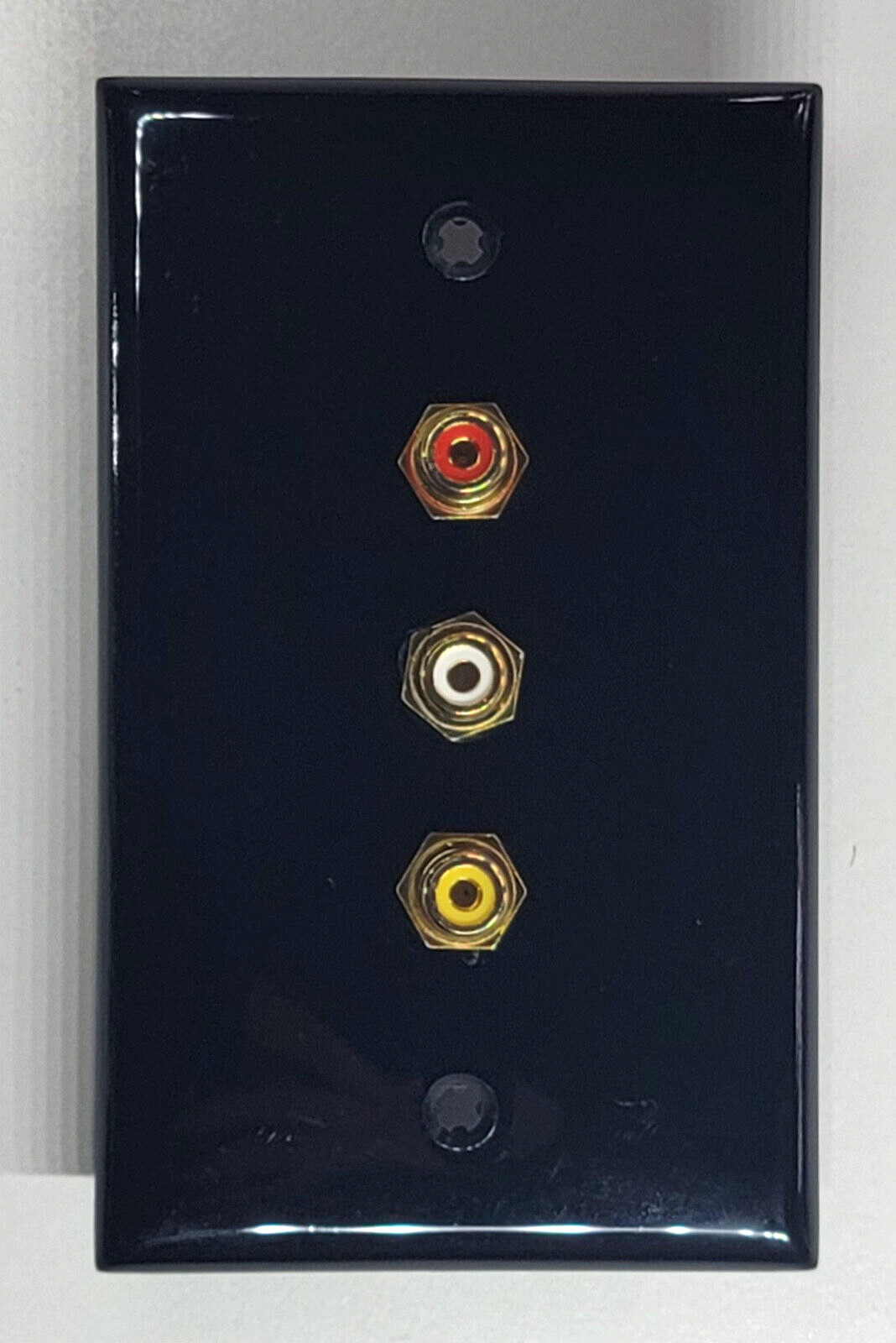 Leviton RCA Wallplate Glossy Black Red White Yellow Ports Composite New NOS