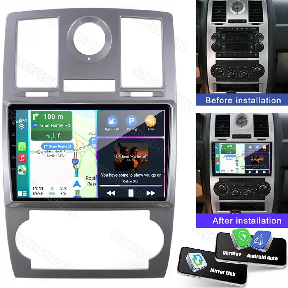 Apple CarPlay Android 15.0 Car Stereo Radio For Chrysler 300C 2004-2007 GPS Navi