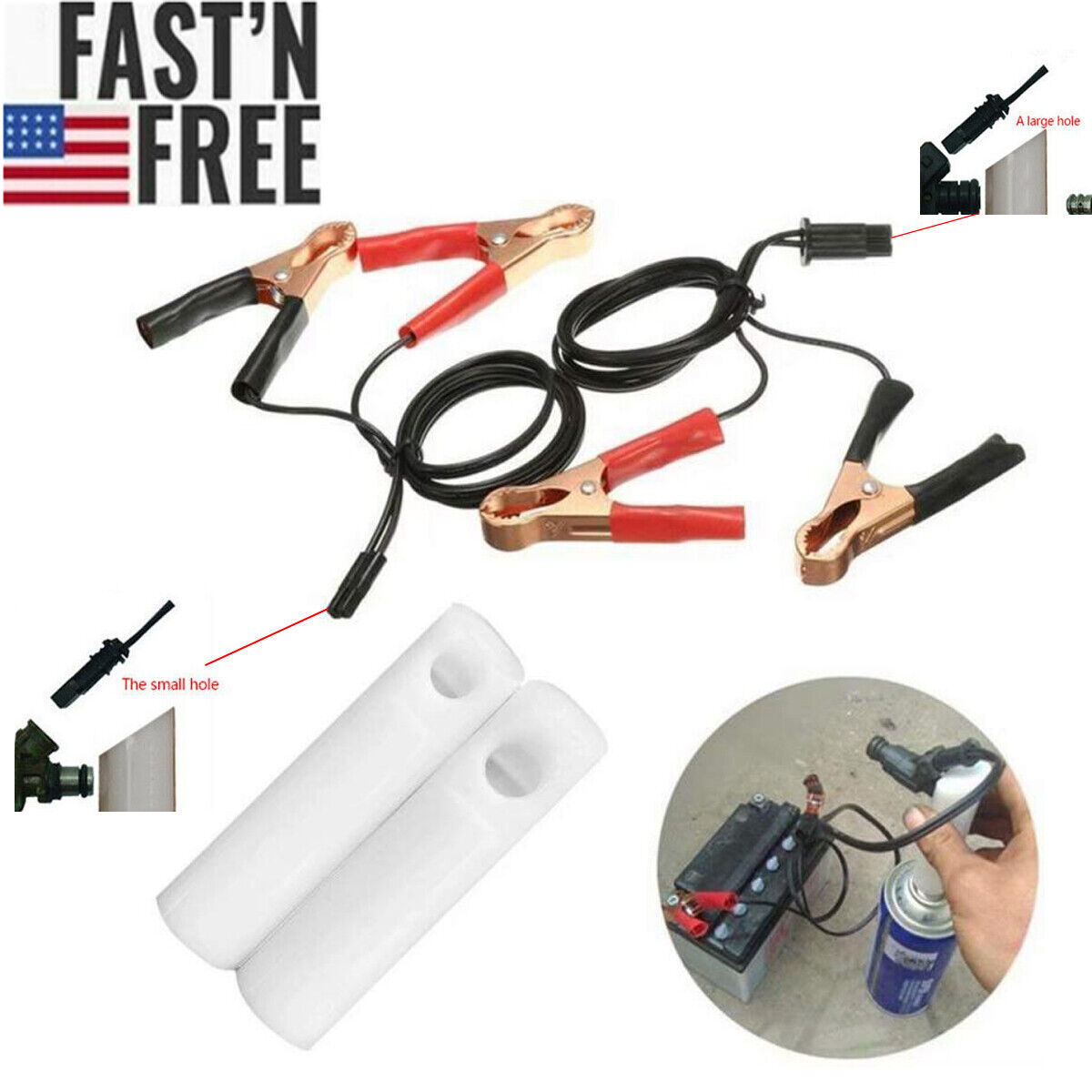 Flush Cleaner Adapter fit Car Fuel Injector Tester Pump Pressure Test Gas Nozzle