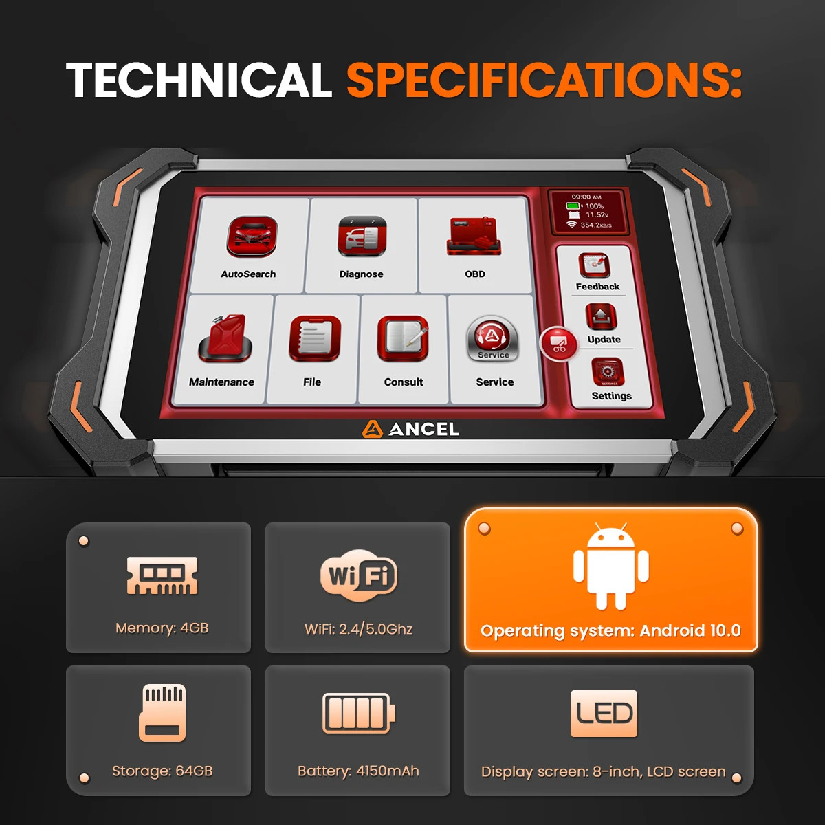 Full System Car Scanner OBD2 Diagnostic Scan Tool Bidirectional Key Coding ECU