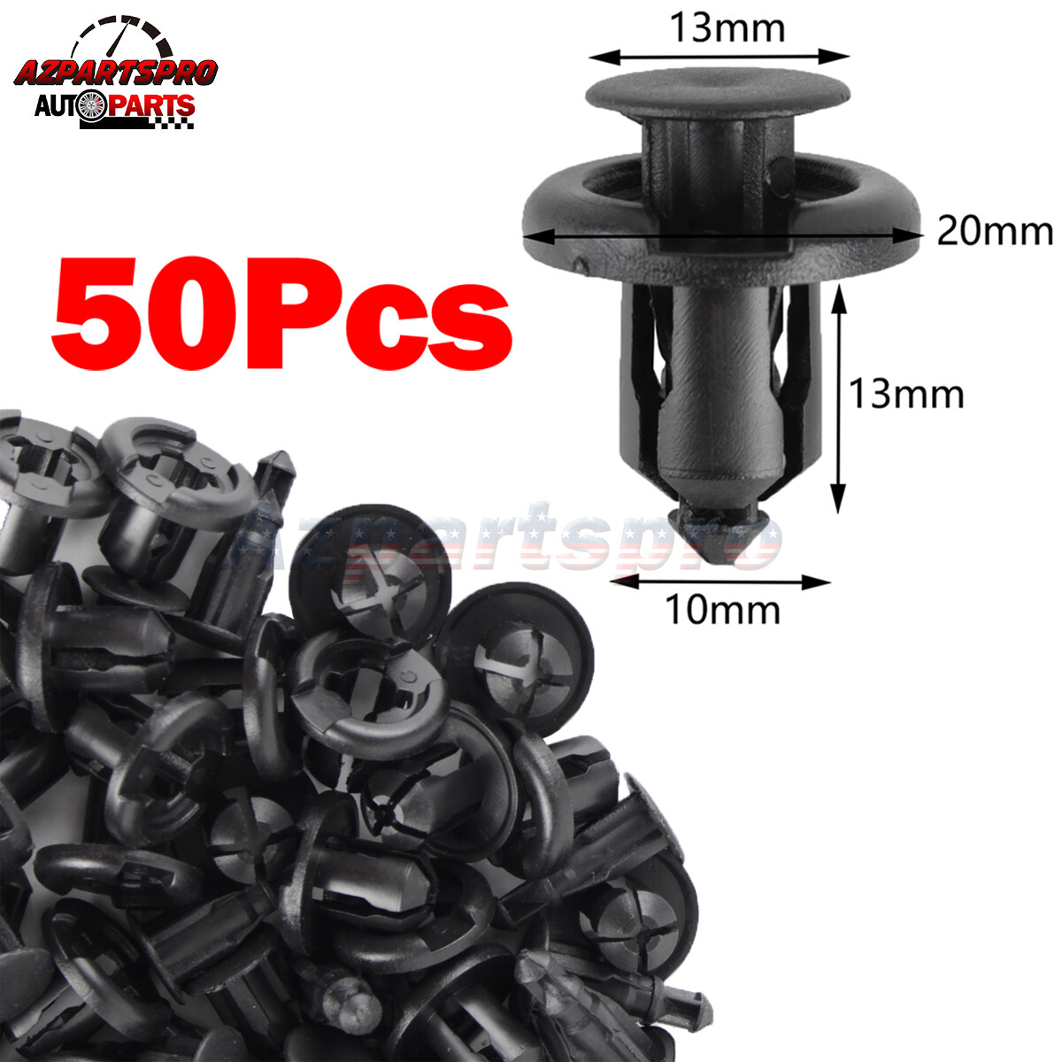 50pcs Trunk Screw Rivets Set Car Bumper Fender For Auto Plastic Fastener Clips