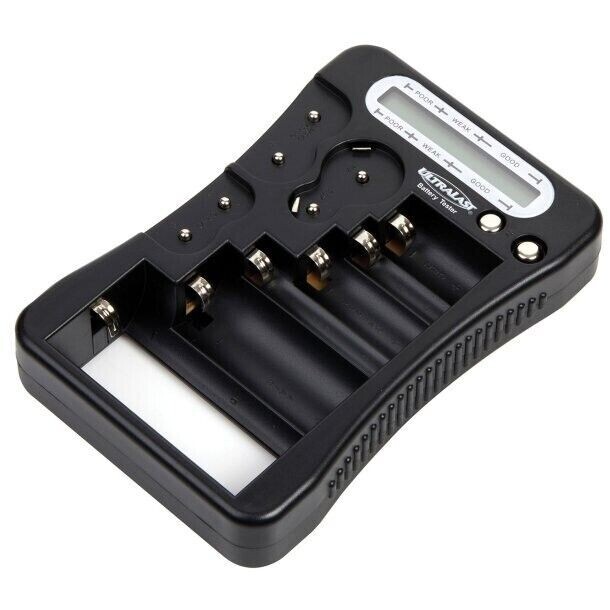Ultralast Universal Battery Tester with LCD-Display button, AA, AAA, C, D, 9V