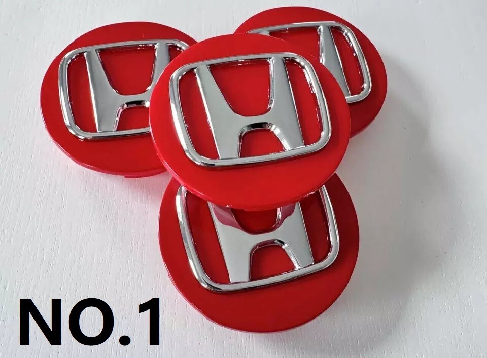 4PC Honda Wheel Rim Center Hub Caps Chrome Black Silver Red 69MM 2.7 inch