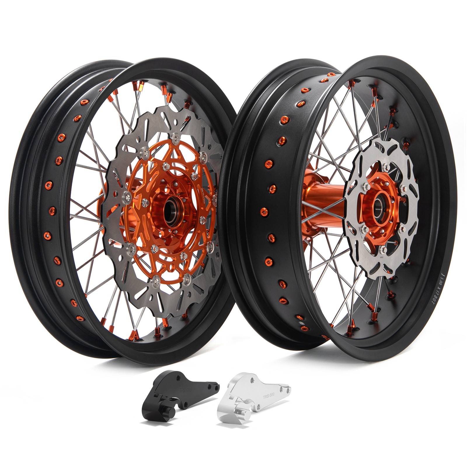 17″ Supermoto Spoked Wheels Rotors For XC-F EXC SX XC SXF XC-W EXC-F SXS 125-530