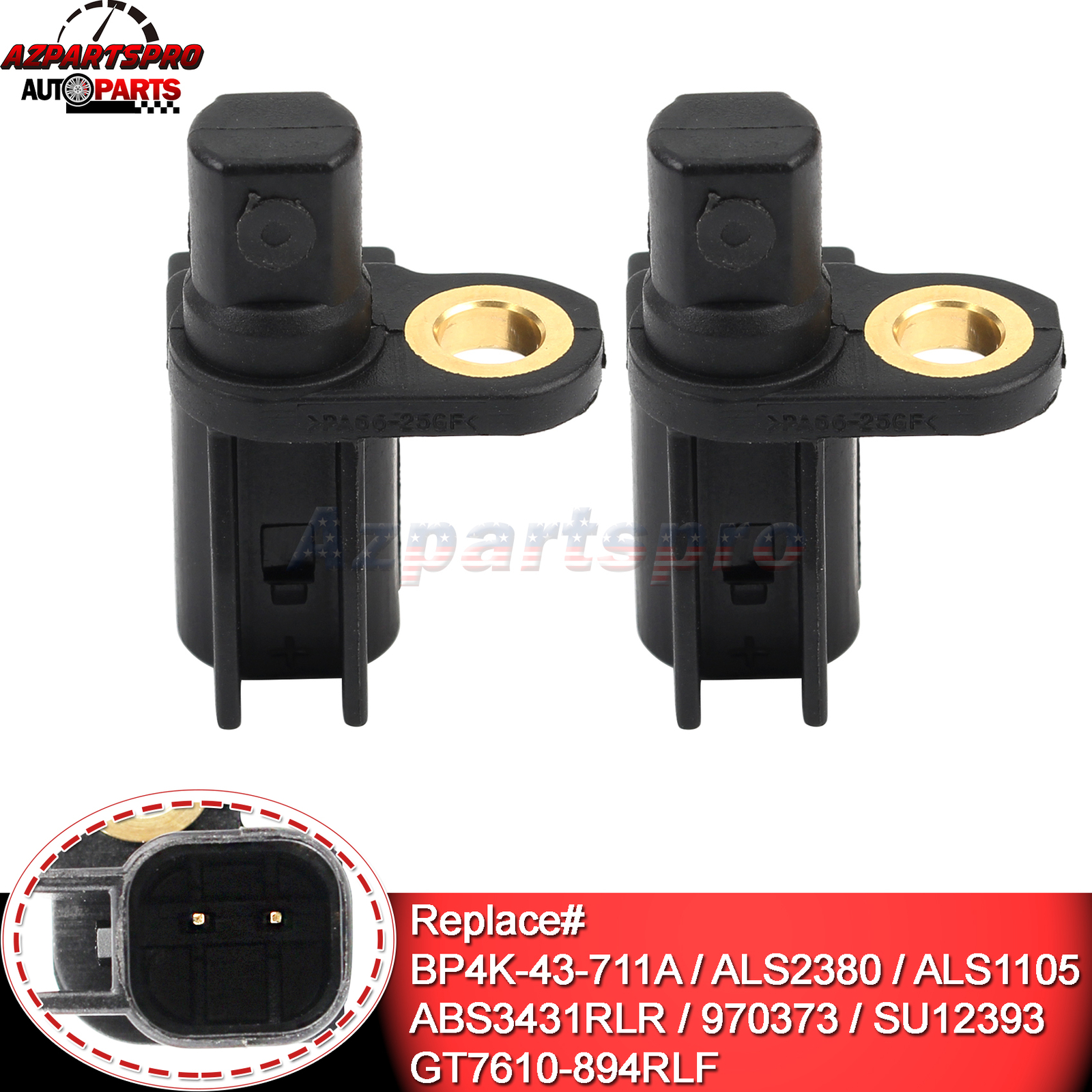 2pcs ABS Wheel Speed Sensor Rear ALS2380 ALS1105 for Ford Lincoln Mazda Volvo