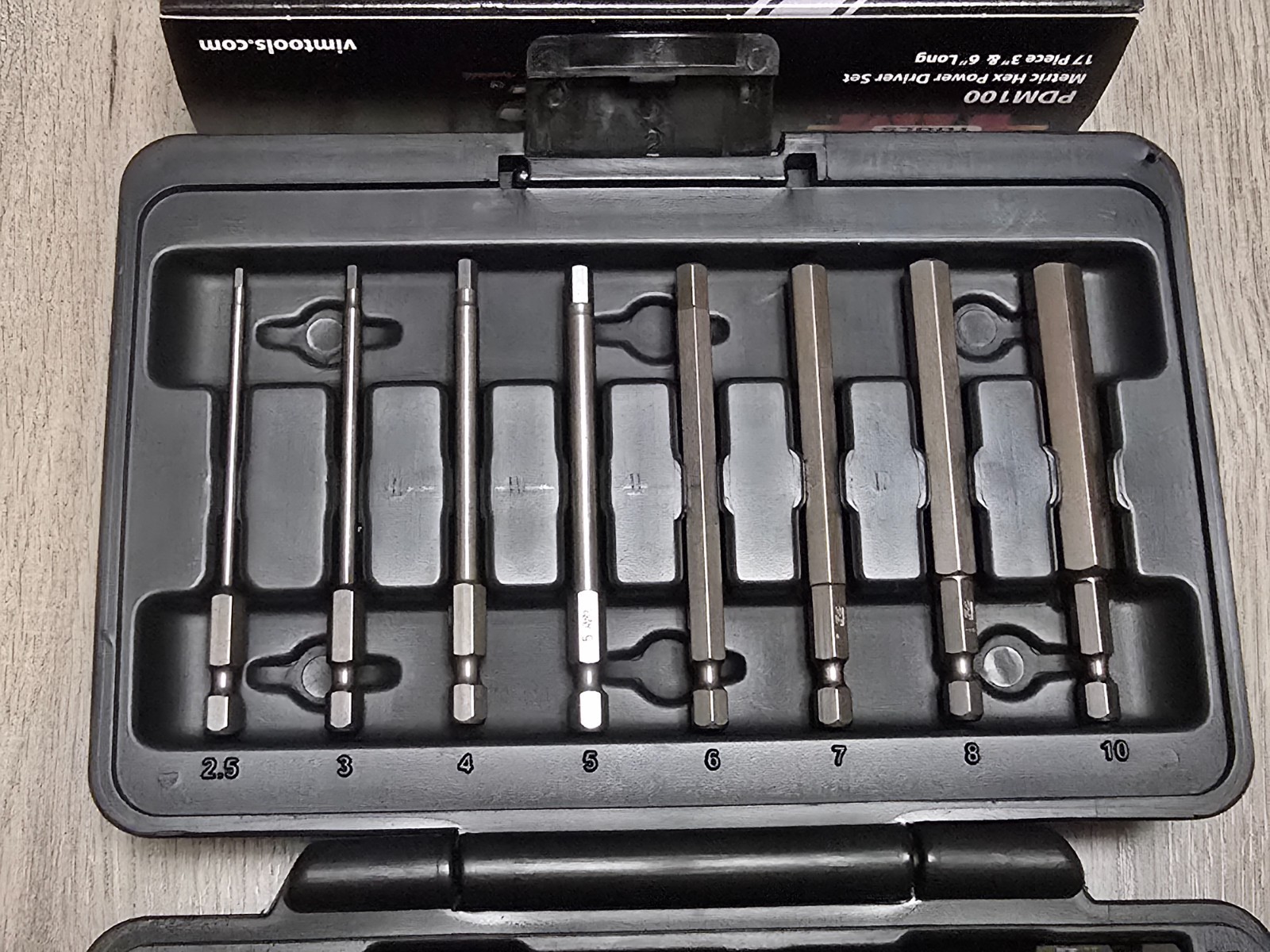 VIM Tools 18pc 1/4″ Hex Shank Metric Hex Power Drive Impact Bit Set #PDM100