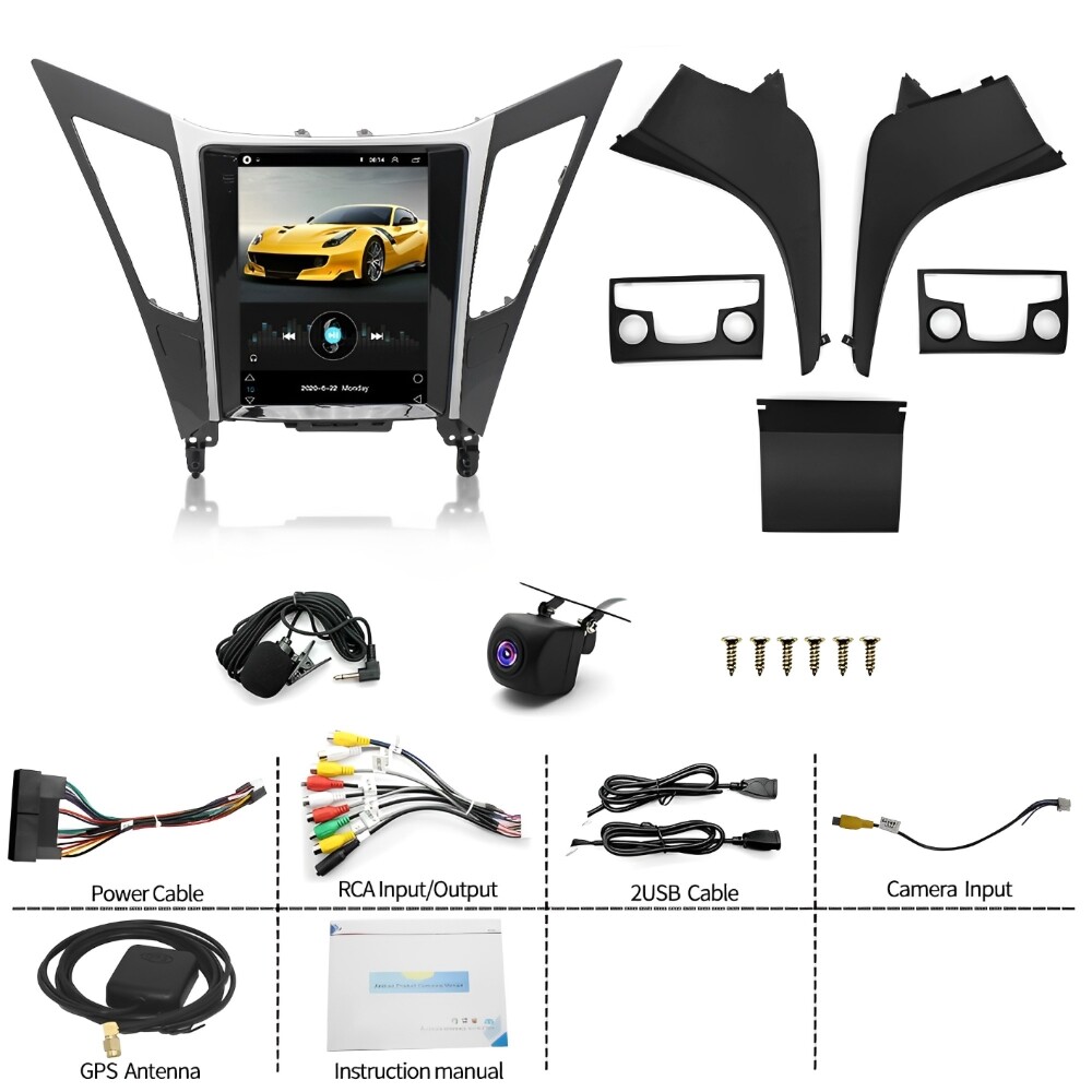 Bluetooth FM RDS Car Stereo for 2010-2015 Hyundai Sonata Android 13