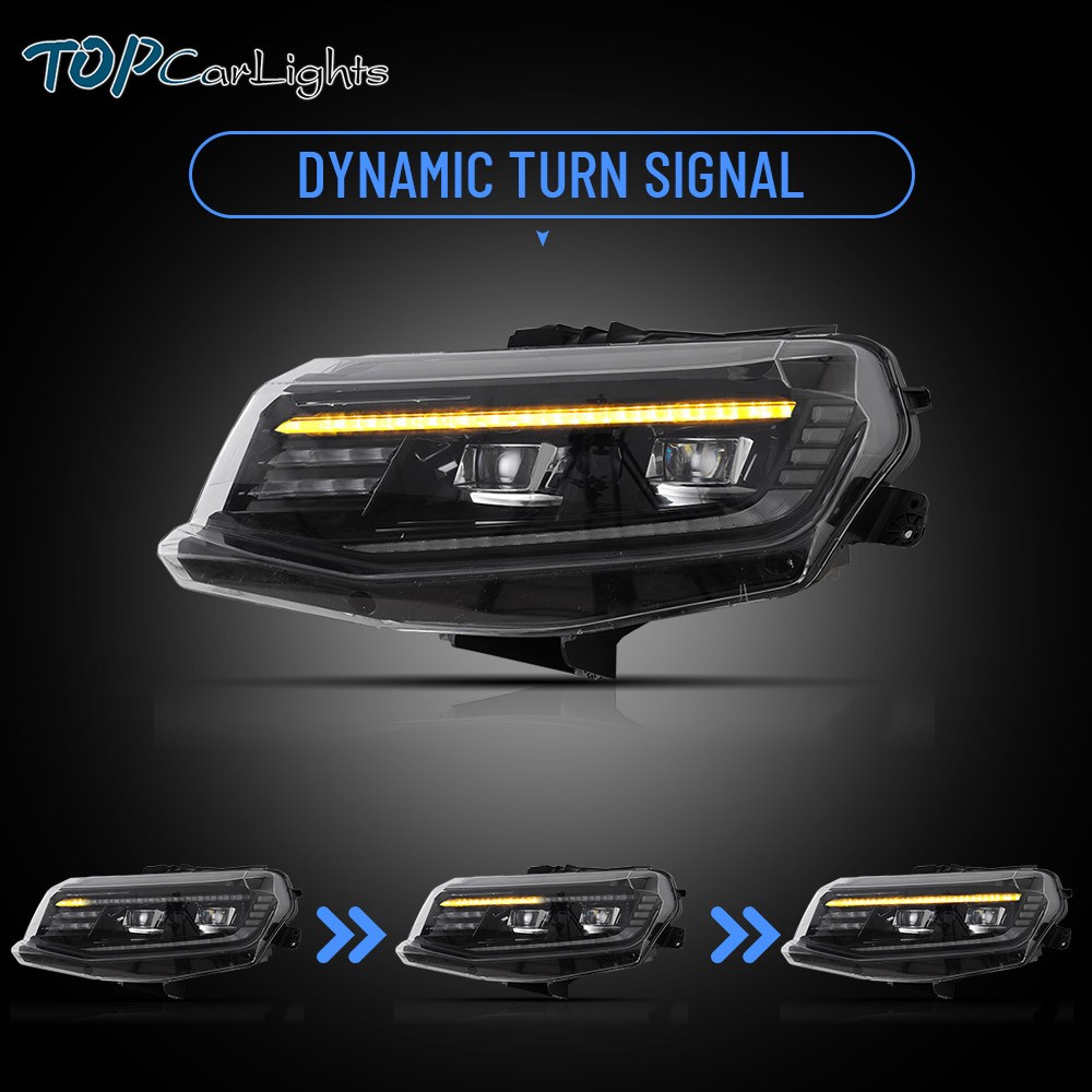VLAND Full LED Headlights For 2016-2018 Chevrolet Camaro 19-23 ZL1 w/Sequential