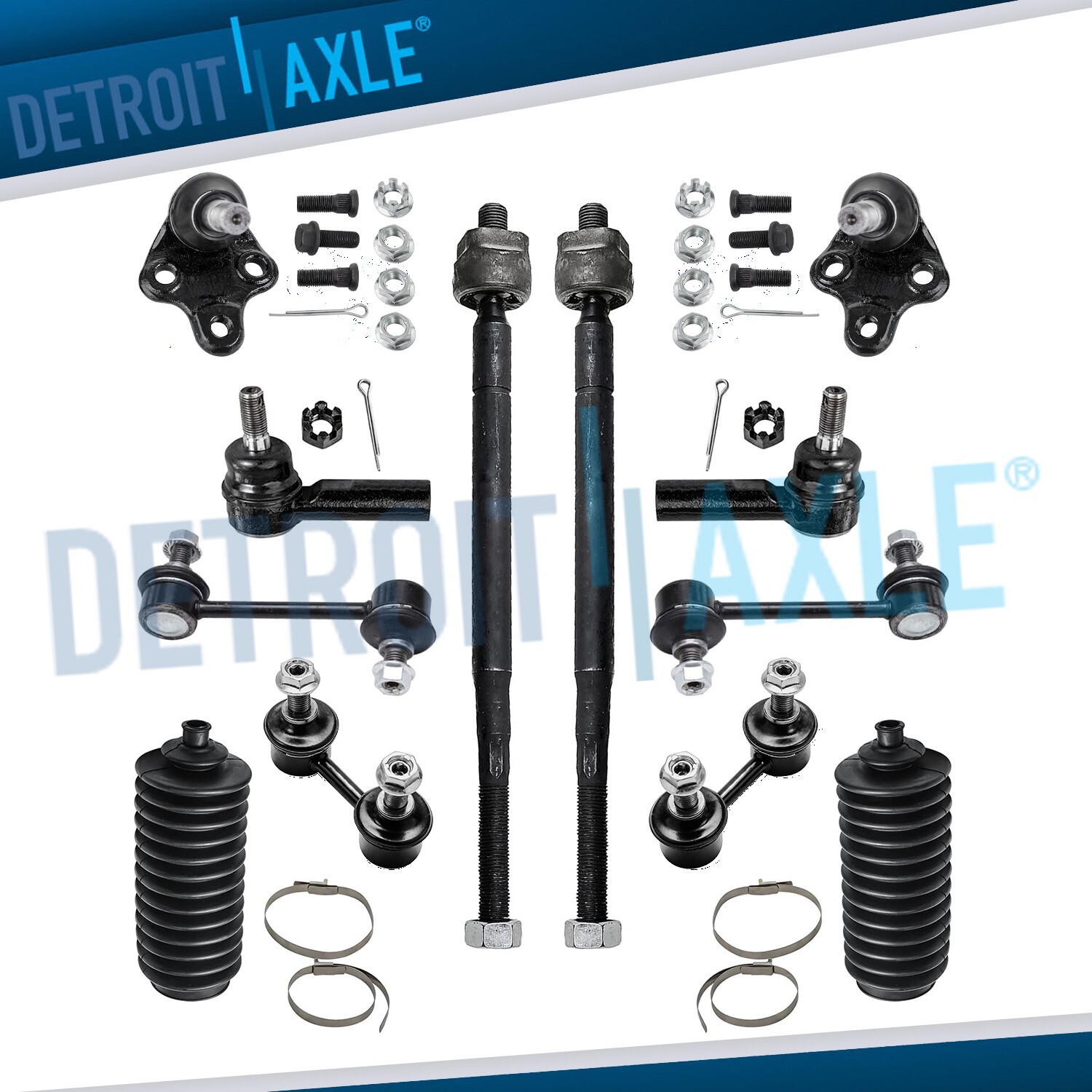 12pc Front Rear Lower Ball Joints Sway Bars Tie Rods Boots for Toyota Corolla