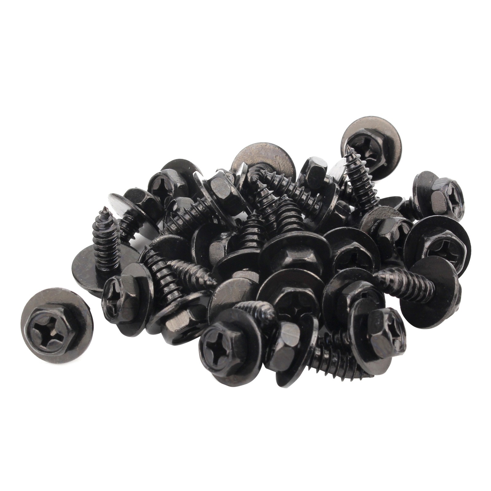 30x 10mm Hex Head Screw with Washer Black Cover Clip 90159-60498 For Toyota