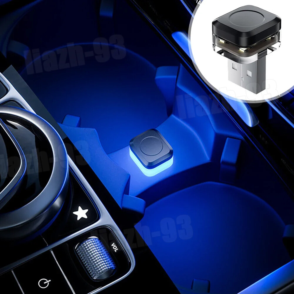 4x USB LED Mini Car Interior Accessories Neon Atmosphere Light Ambient Lamp Blue