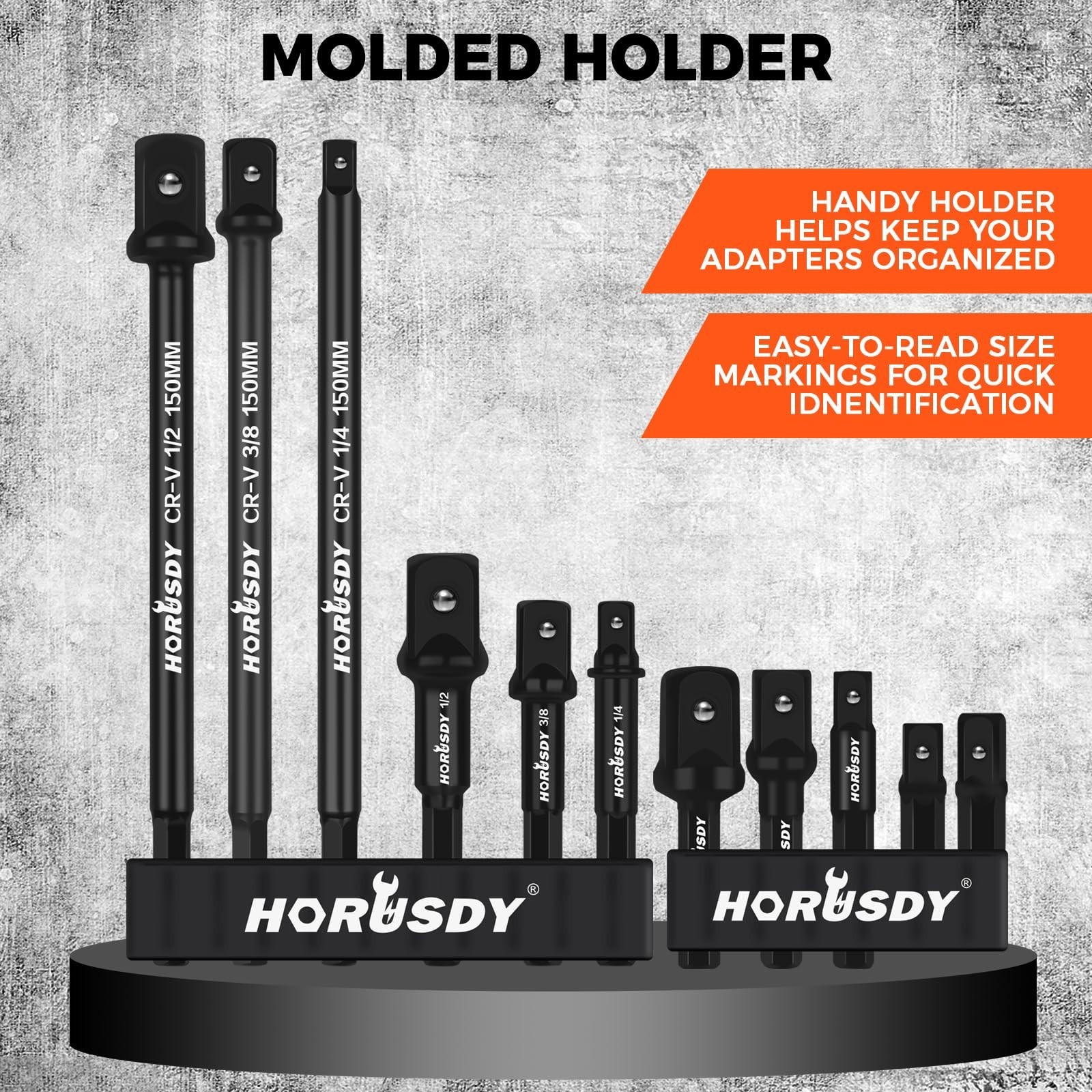 11-Piece Impact Socket Adapter Set – 1/4″ Hex Shank, Cr-V Steel Drill Extensions