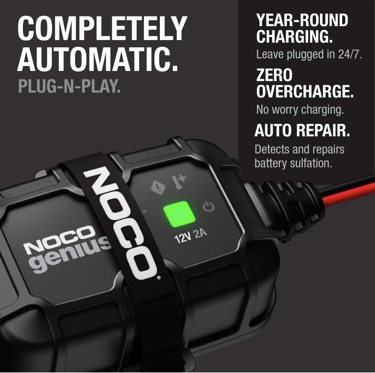 NOCO GENIUS2D 12V 2A Onboard Battery Charger, Trickle Charger and Maintainer