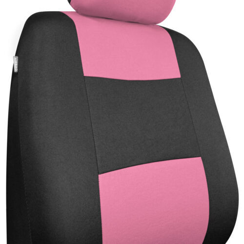 BDK PolyPro Pink Car Seat Covers and All Weather Rubber Floor Mats for Sedan SUV
