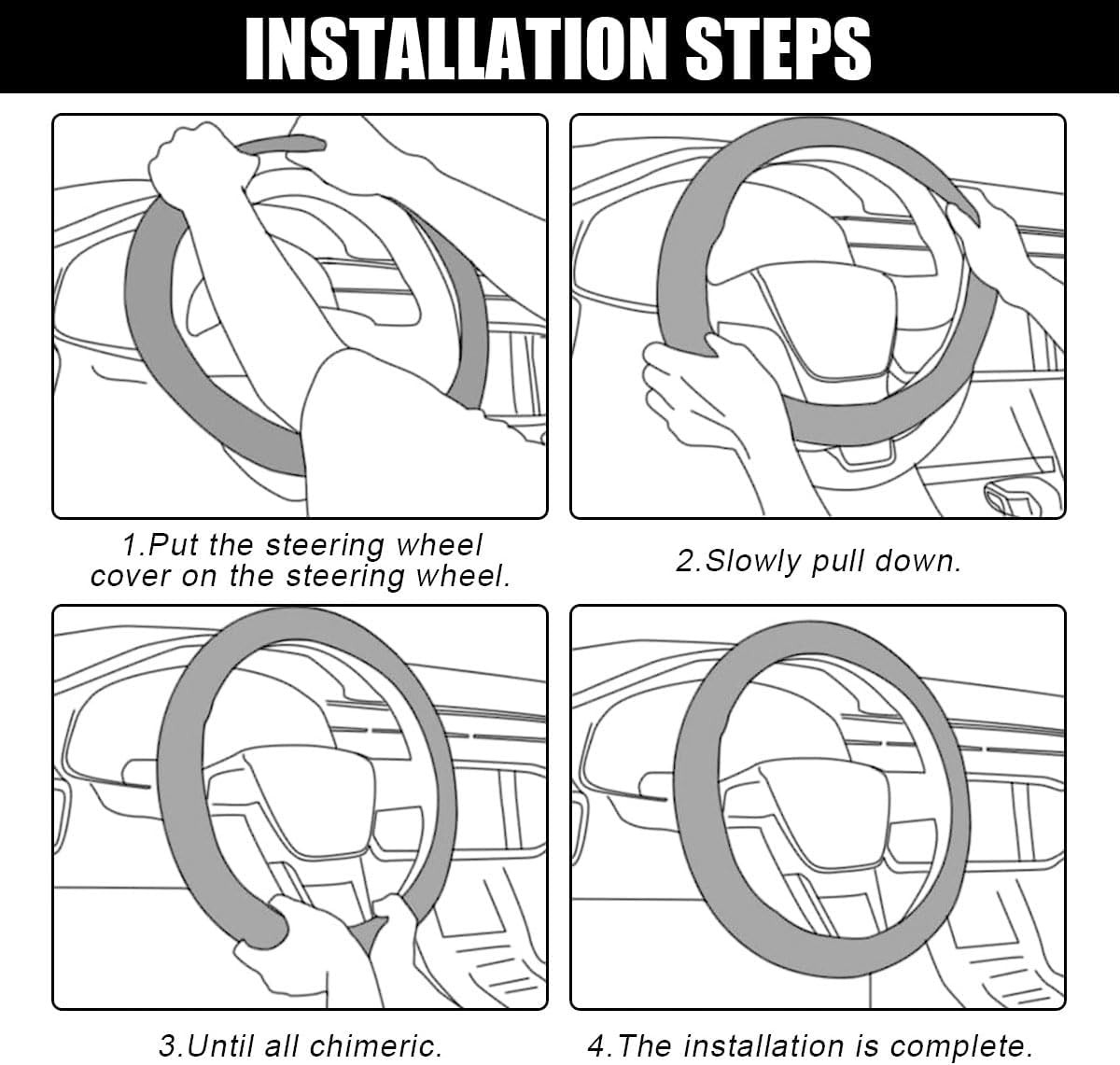Soft Odorless Silicone Anti-Slip Steering Wheel CoverColor: Black