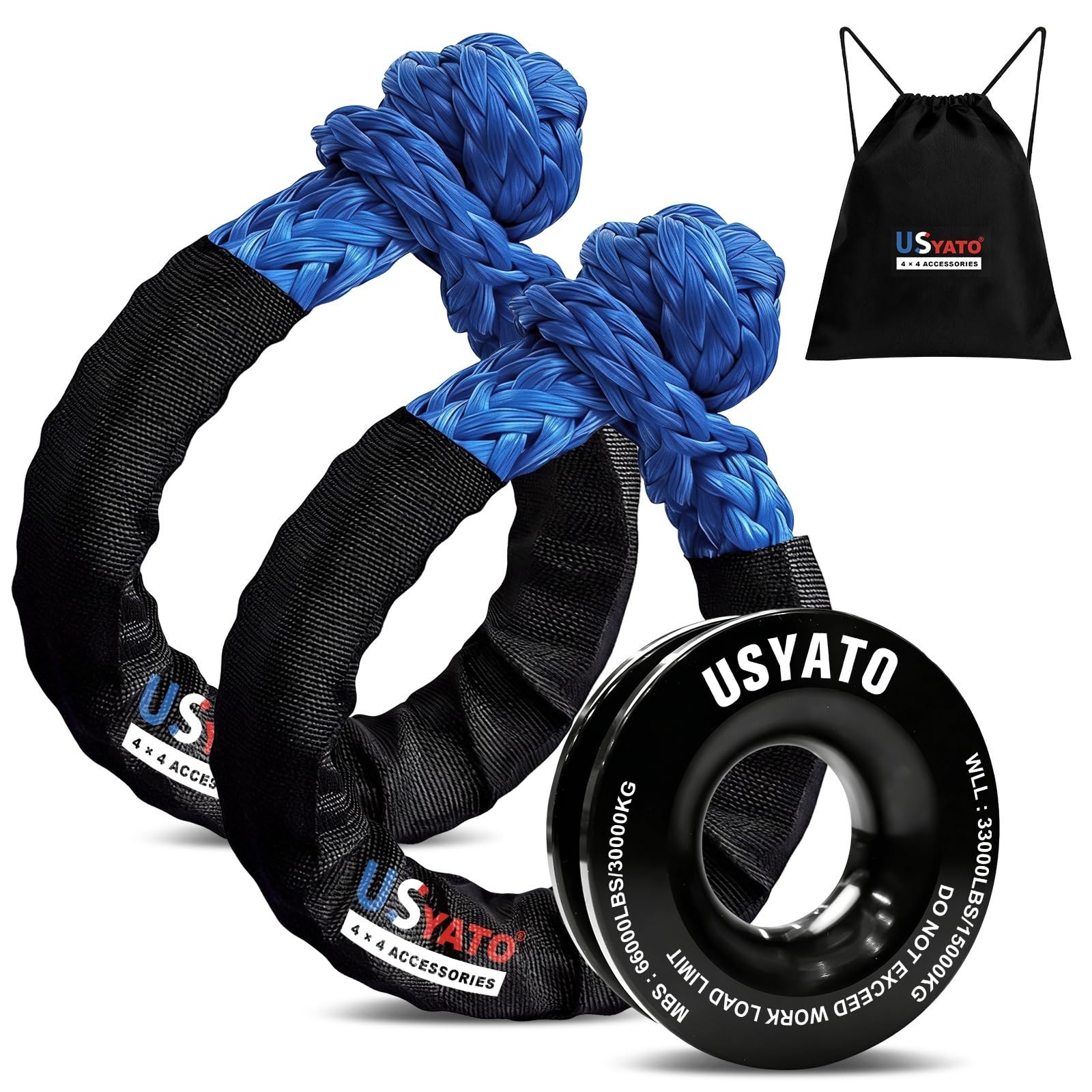 Soft Shackle & Recovery Ring Kit, 56000 LBS Winch Accessories | 1/2″x22″