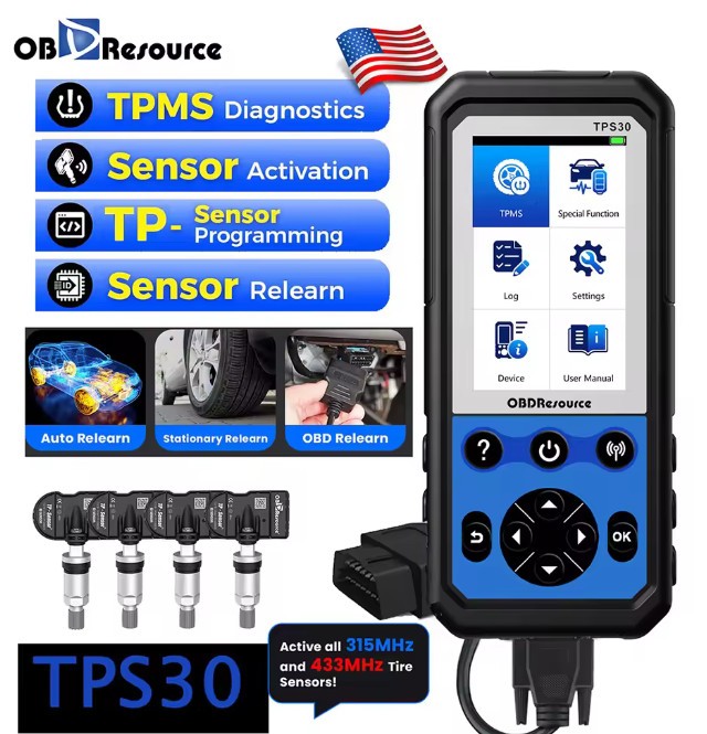 TPMS Relearn Tool OBD2 Sensor Diagnostic programming Set w/ 4 315/433MHz Sensors
