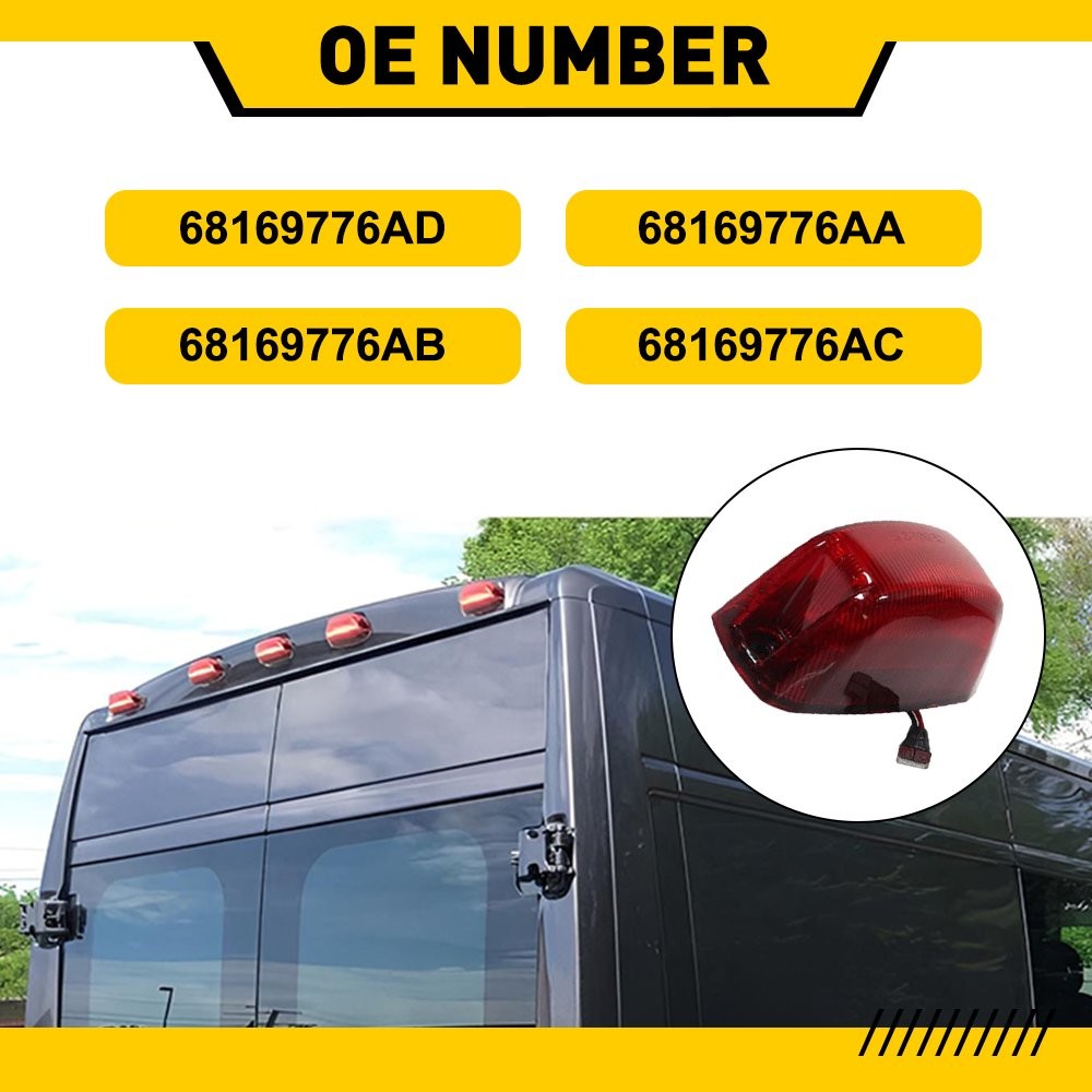 For 2014-2023 Dodge RAM Promaster Rooftop Cab Running Marker Light LED Amber+Red