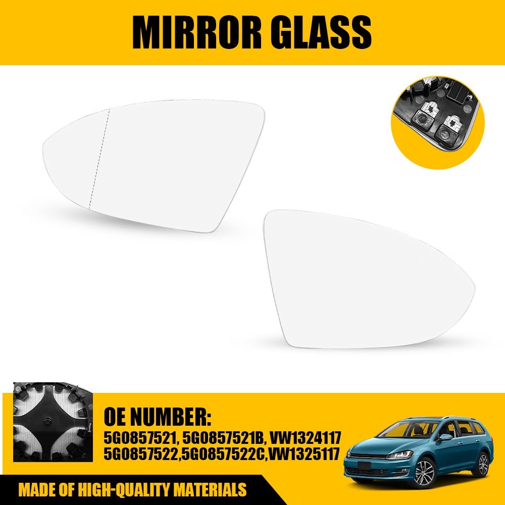 For Volkswagen Golf Jetta 2015-2021 Heated Driver or Passenger Side Mirror Glass