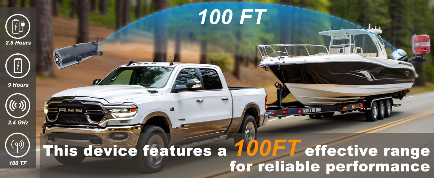 Rechargeable Magnetic Trailer Lights, IP67 Waterproof Wireless LED for Trucks RV