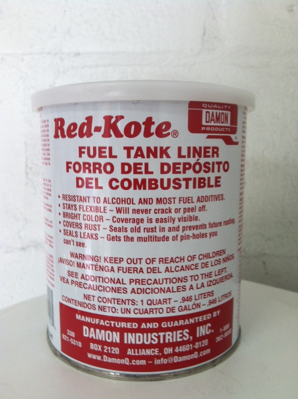 RED KOTE GAS FUEL TANK SEALER LINER REDKOTE QT.