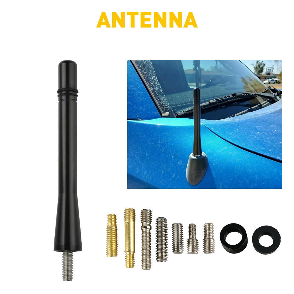 1PCS 4″ Short w/Screw Black Antenna Mast Power Radio AM/FM Fit Mazda 3 2004-2018