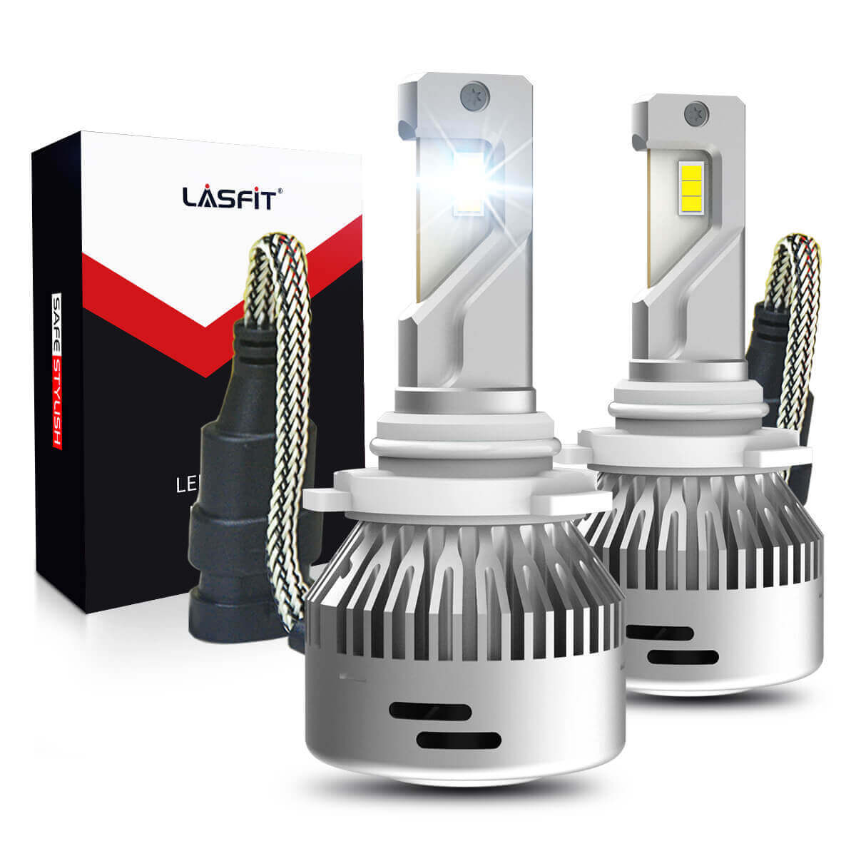 Lasfit 9005 HB3 LED Headlight Bulbs High Low Beam Conversion Kit 6000LM Bright
