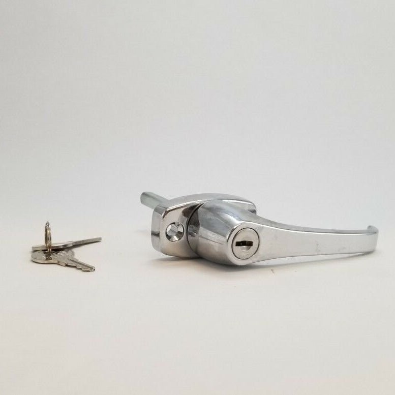 Universal Locking L Handle Chrome Finish Trailer Camper RV Garage Door Baggage