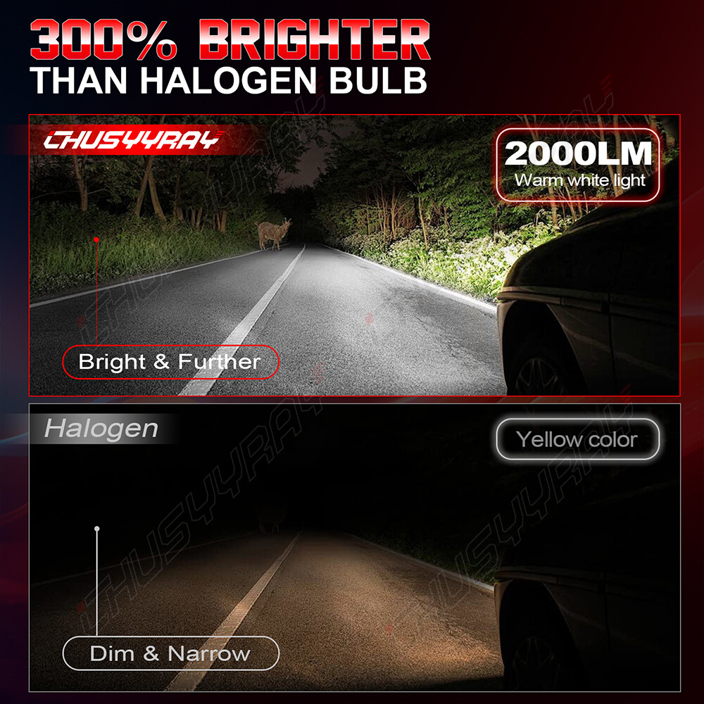 9005 Halogen Headlight Bulbs High Beam 4000LM Super White Extremely Bright