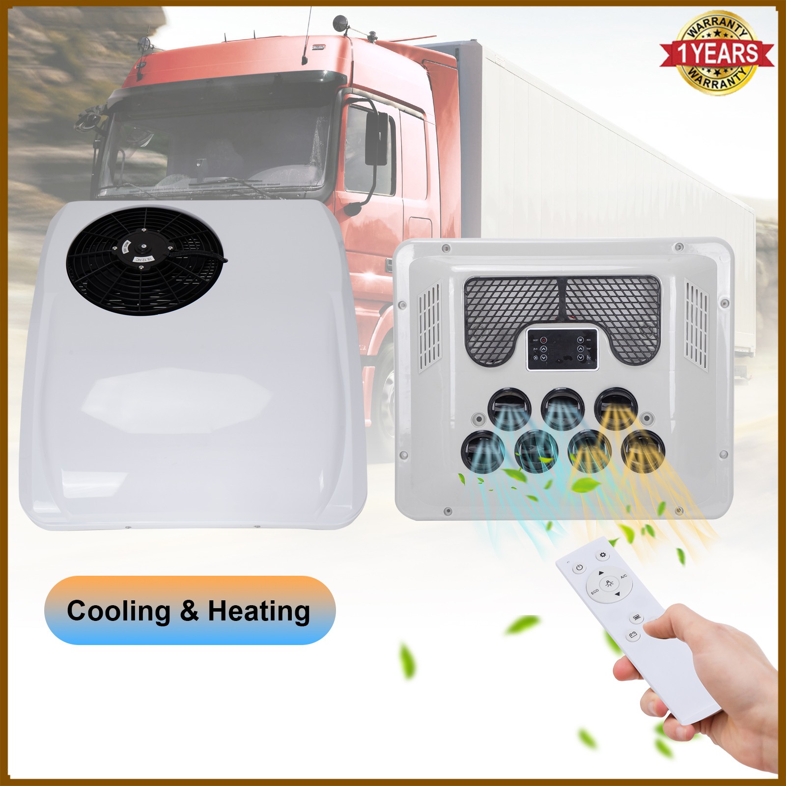 12V Roof RV Air Conditioner Heat & Cool 10000BTU Electric AC Unit for RV Truck