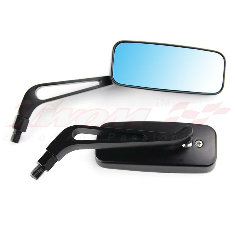 Chrome Motorcycle Rectangle Rearview Side Mirrors 8mm 10mm For Harley Yamaha New