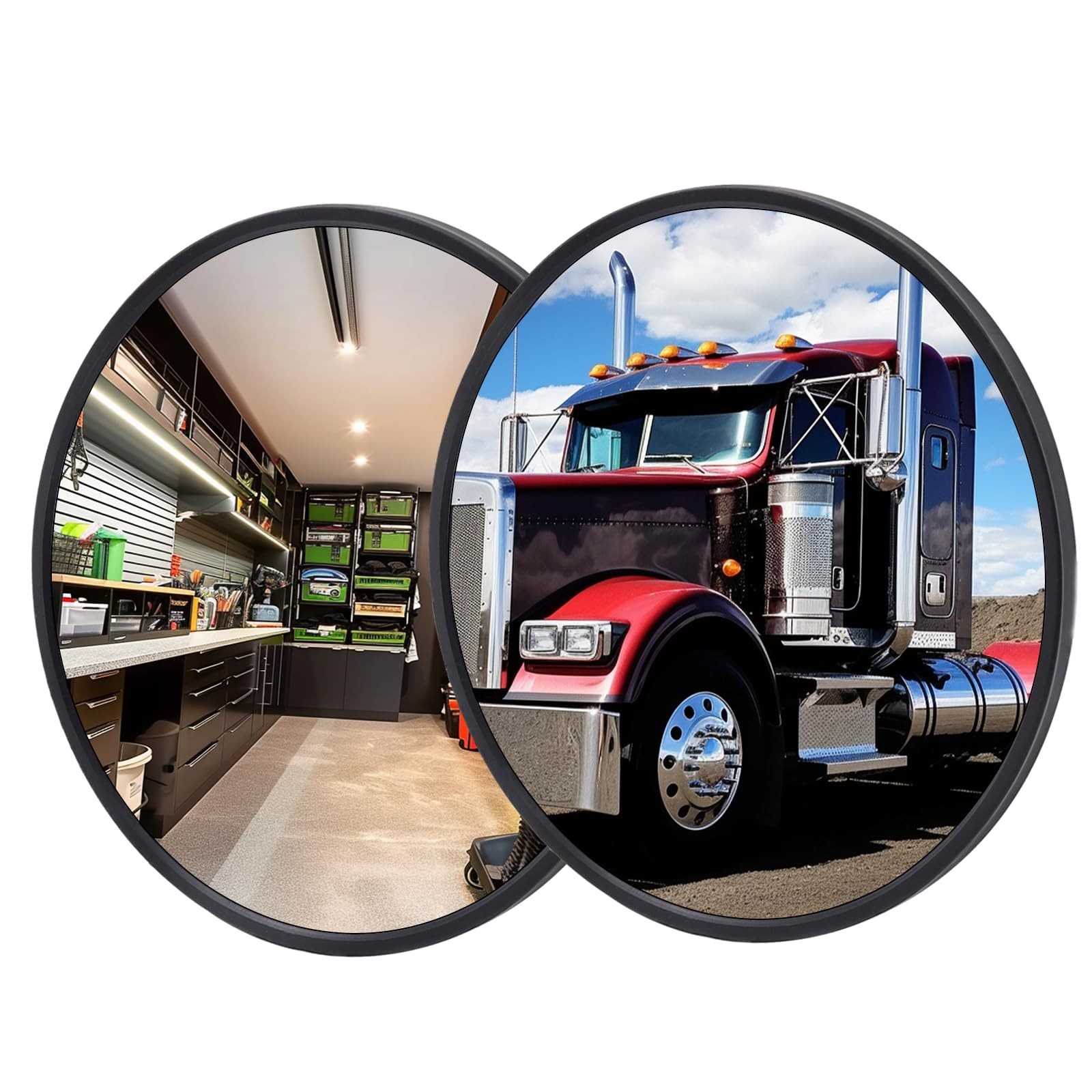 Universal 360° Adjustable Convex Blind Spot Mirrors for Trucks – 2Pcs, 6.7