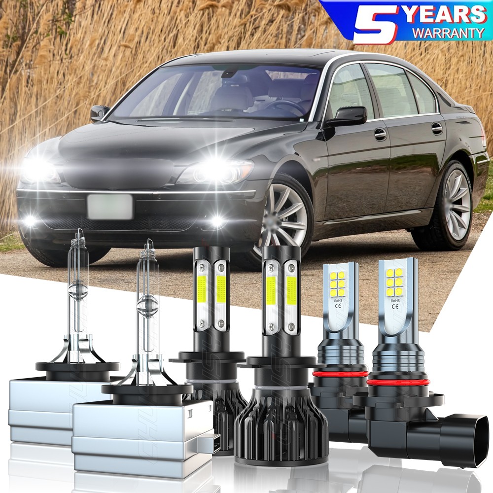 For BMW 550i 525i 530xi 2006 2007 H7 D1S 9145 LED/HID Headlight+Fog Light Bulbs