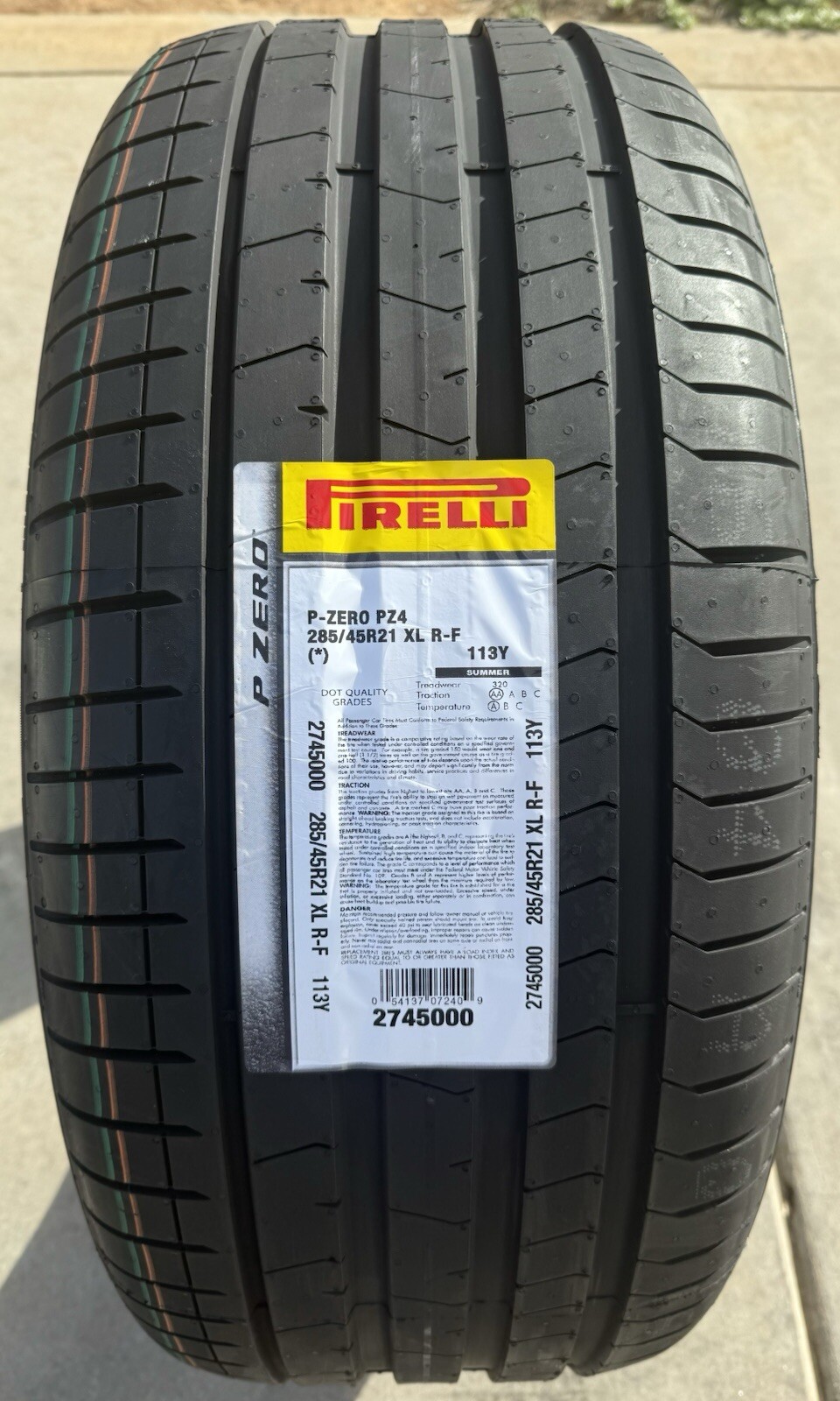 FOUR BRAND NEW 285/45R21 113Y Pirelli P Zero PZ4 Run Flat RFT RF BMW X7 Tires