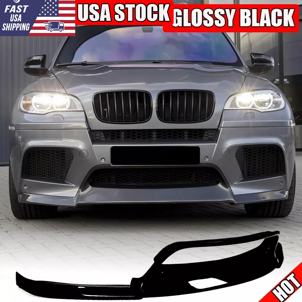 Glossy Black Front Bumper Lip Chin Spoiler Fit for BMW E71 X6M E70 X5M 2010-14