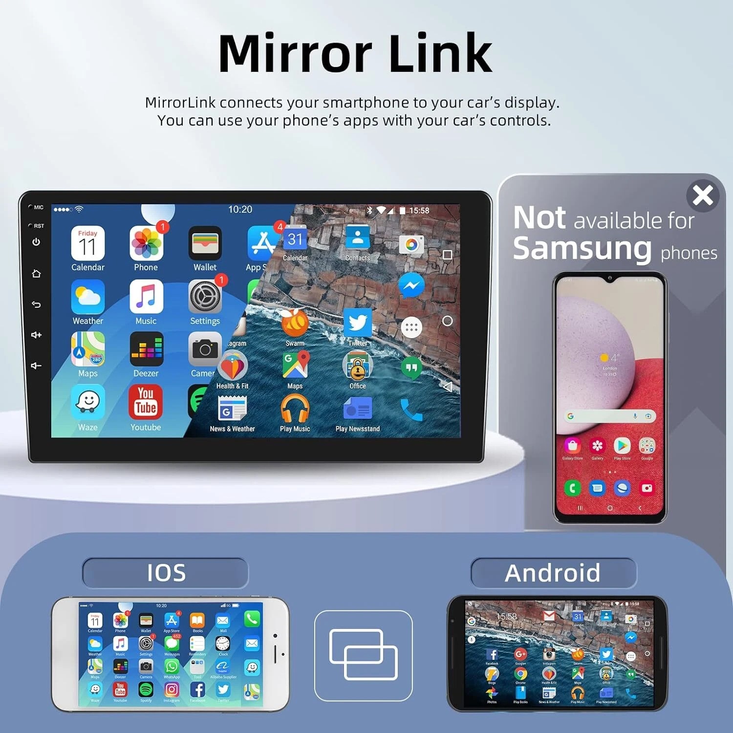 Apple Carplay For Fiat 500 2007-2018 Android 14 Car Stereo Radio GPS Navi + Cam