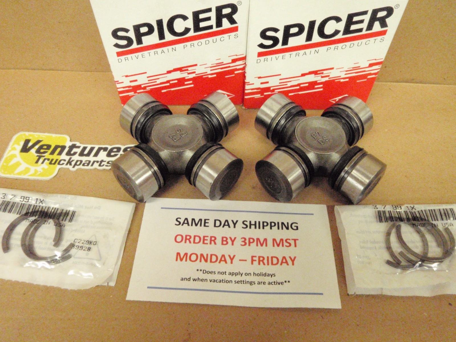 U JOINT KIT CJ7 WITH FRONT AXLE SHAFT APL. DANA 28 OR 30 FRONT SPICER 5-260X