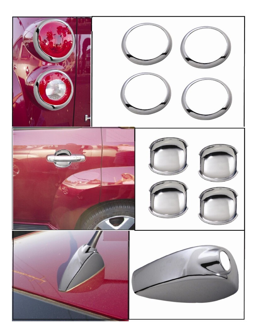 CHEVROLET HHR CHROME TAIL LIGHT + DOOR HANDLE CUP + ANTENNA COVER CHEVY 06-11