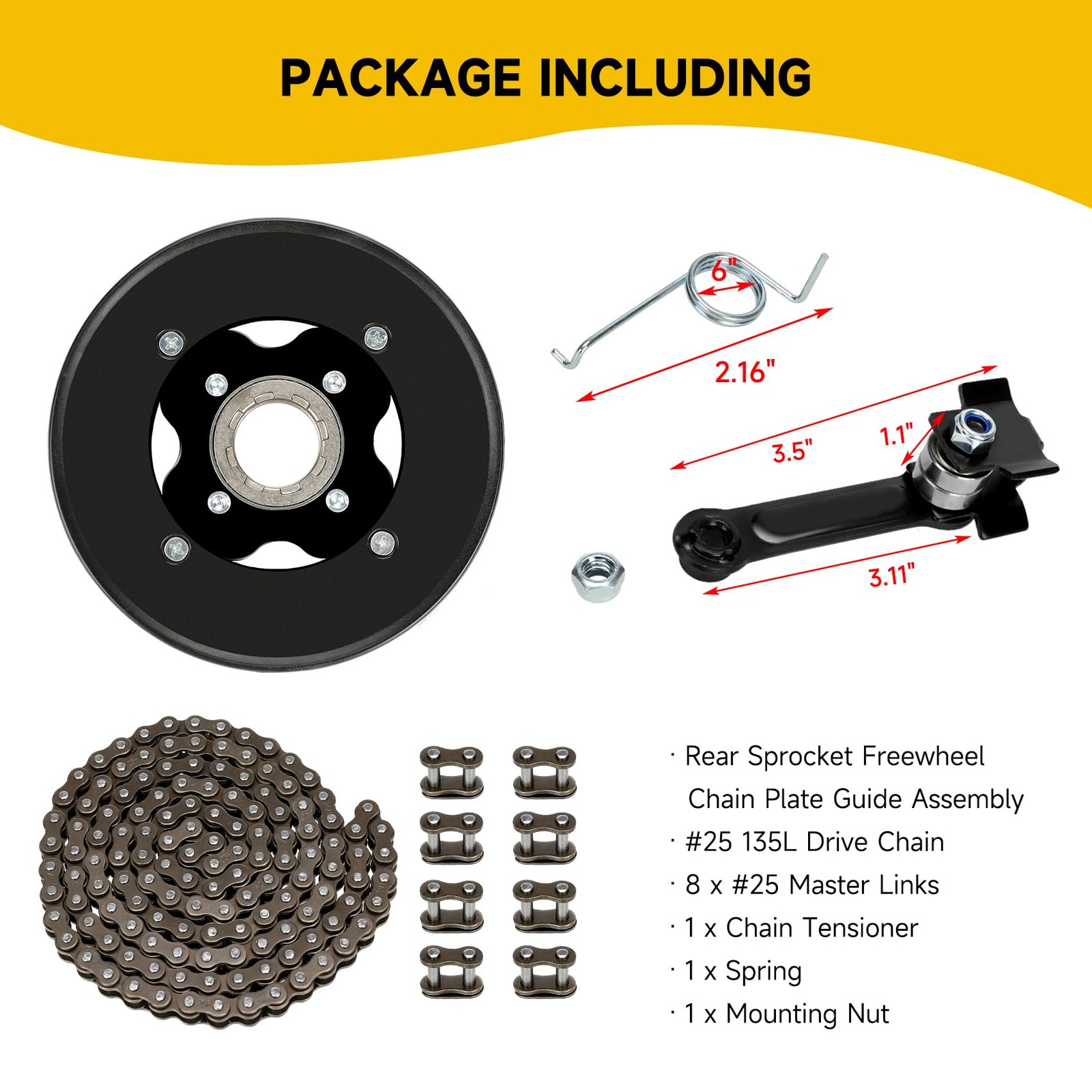 HIAORS Rear Sprocket Freewheel Chain Plate Guide Assembly Replacement Part